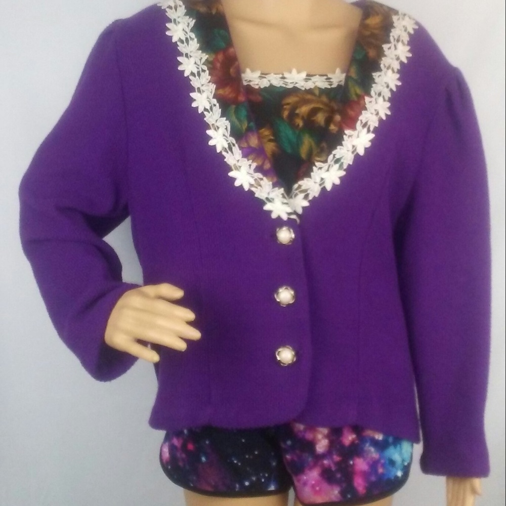 Vintage MATTHEW & DAVID for BL Knitted Purple